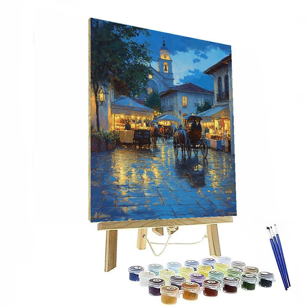 Main Market Square Evening Krakow Poland Paint by numbers art