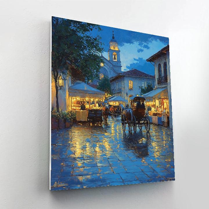 Main Market Square Evening Krakow Poland Paint by numbers art