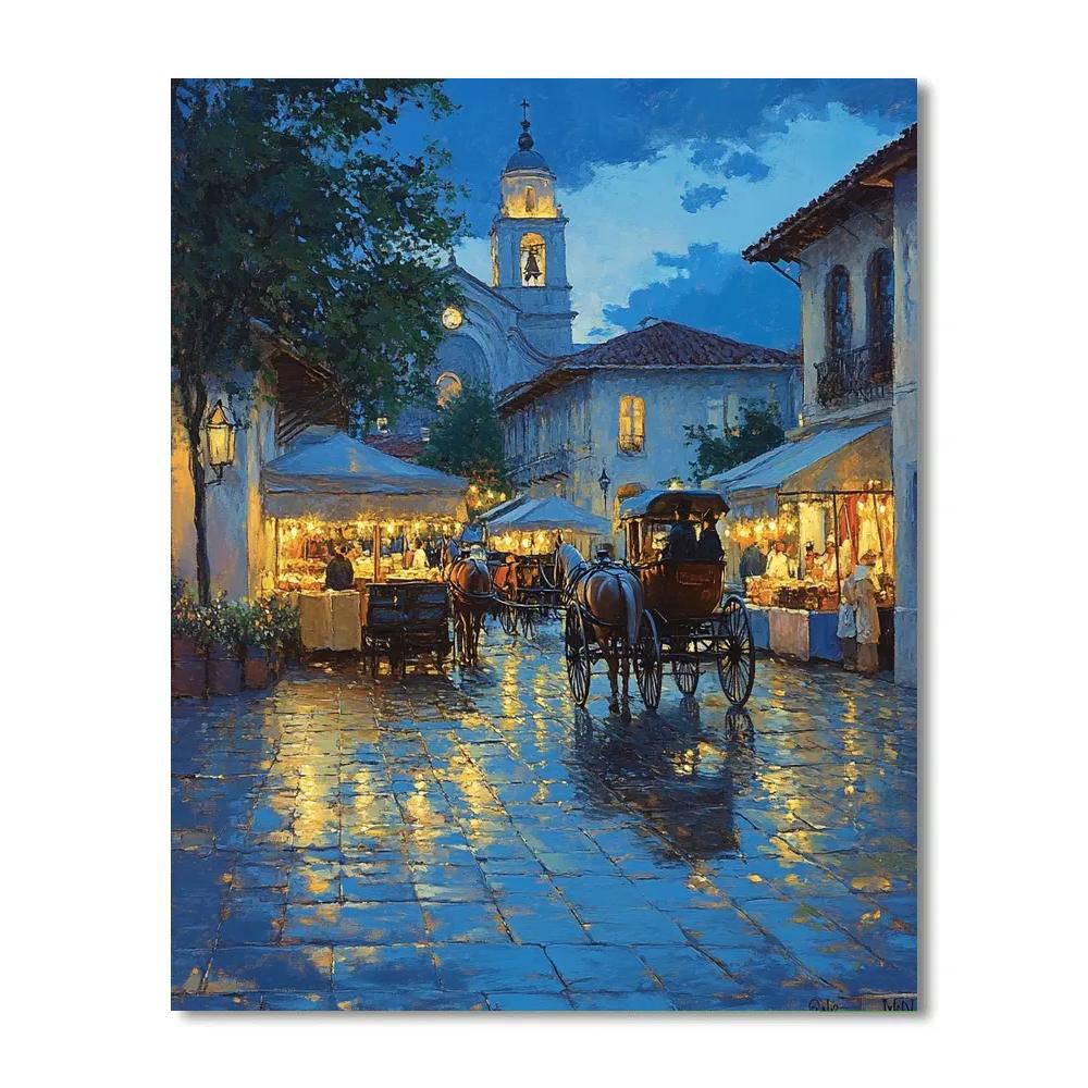 Main Market Square Evening Krakow Poland Paint by numbers art