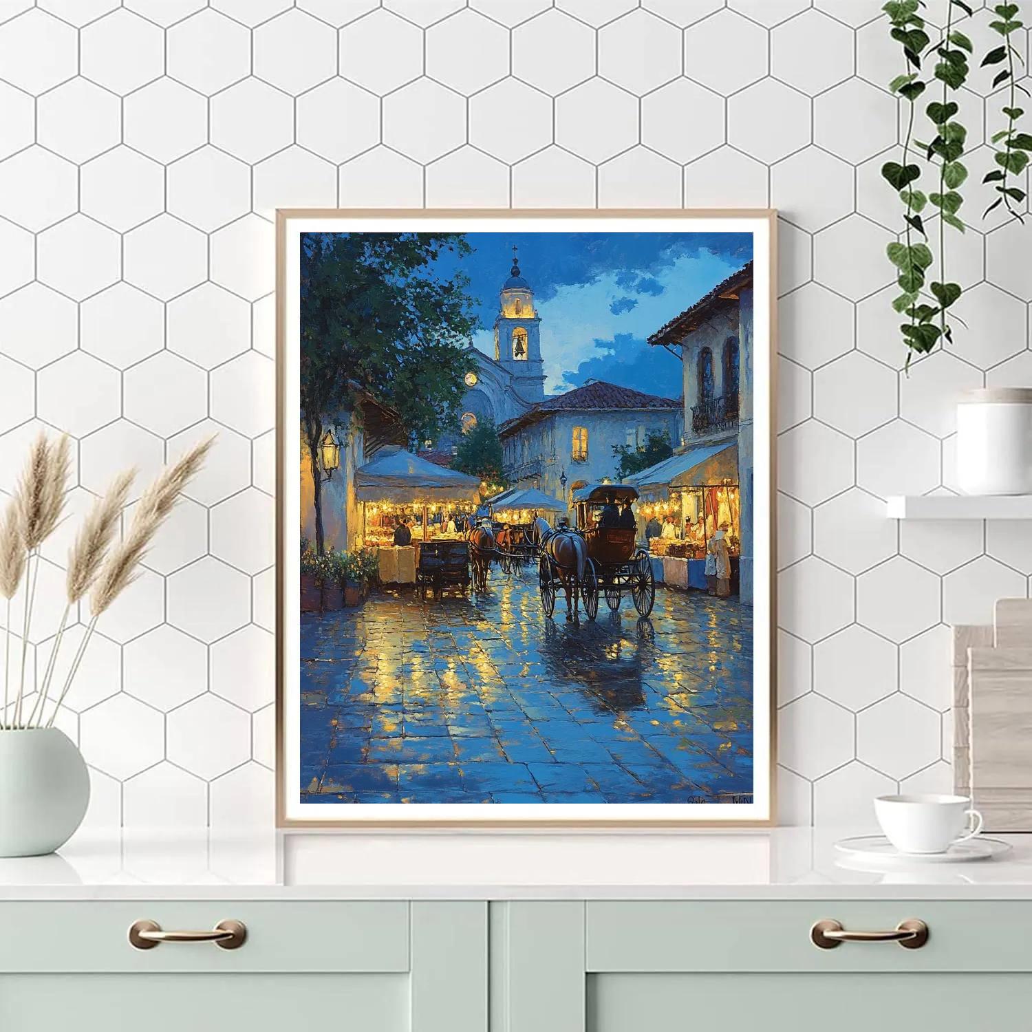 Main Market Square Evening Krakow Poland Paint by numbers art