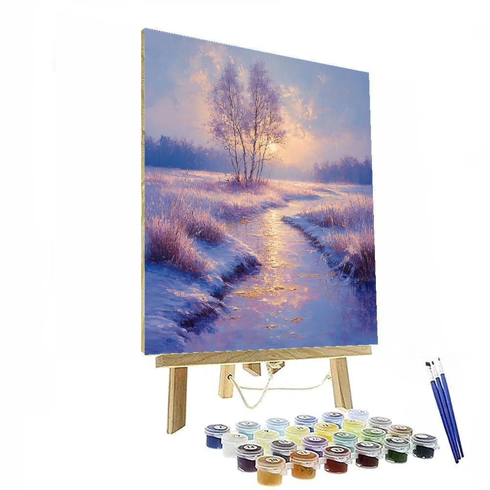 Monet Inspired Frosty Sunrise Meadow Paint by numbers kits