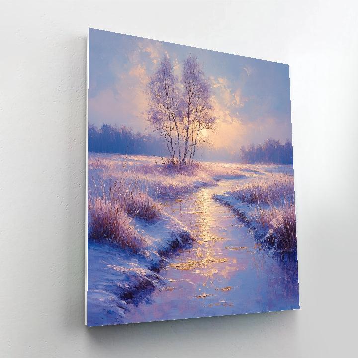 Monet Inspired Frosty Sunrise Meadow Paint by numbers kits