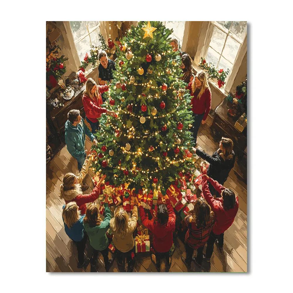 Tree Trimming Circle Of Friends paint by number