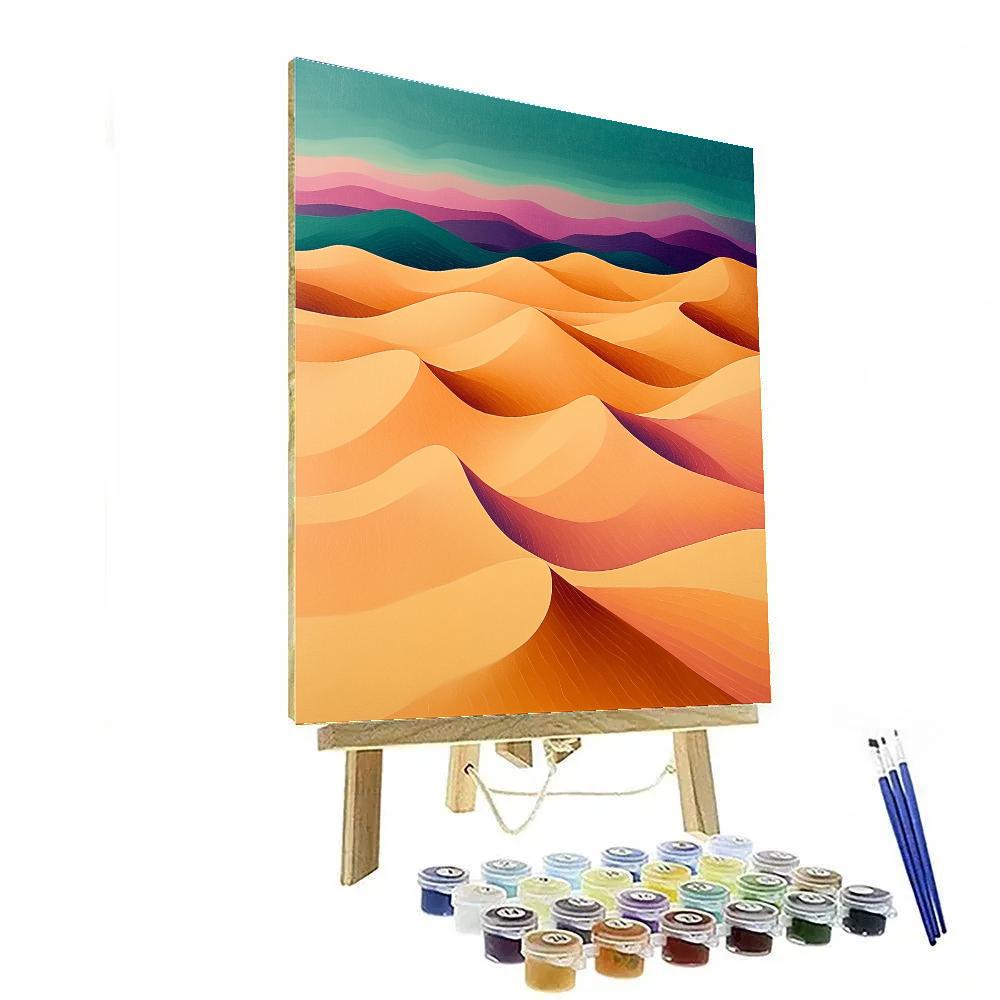 Georges Seurat Inspired Fractal Desert Mirage painting number kit