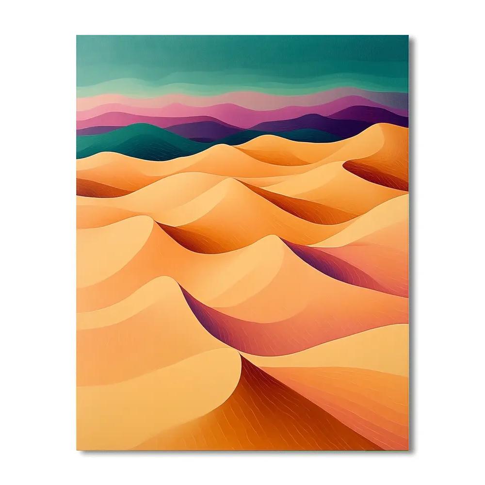 Georges Seurat Inspired Fractal Desert Mirage painting number kit