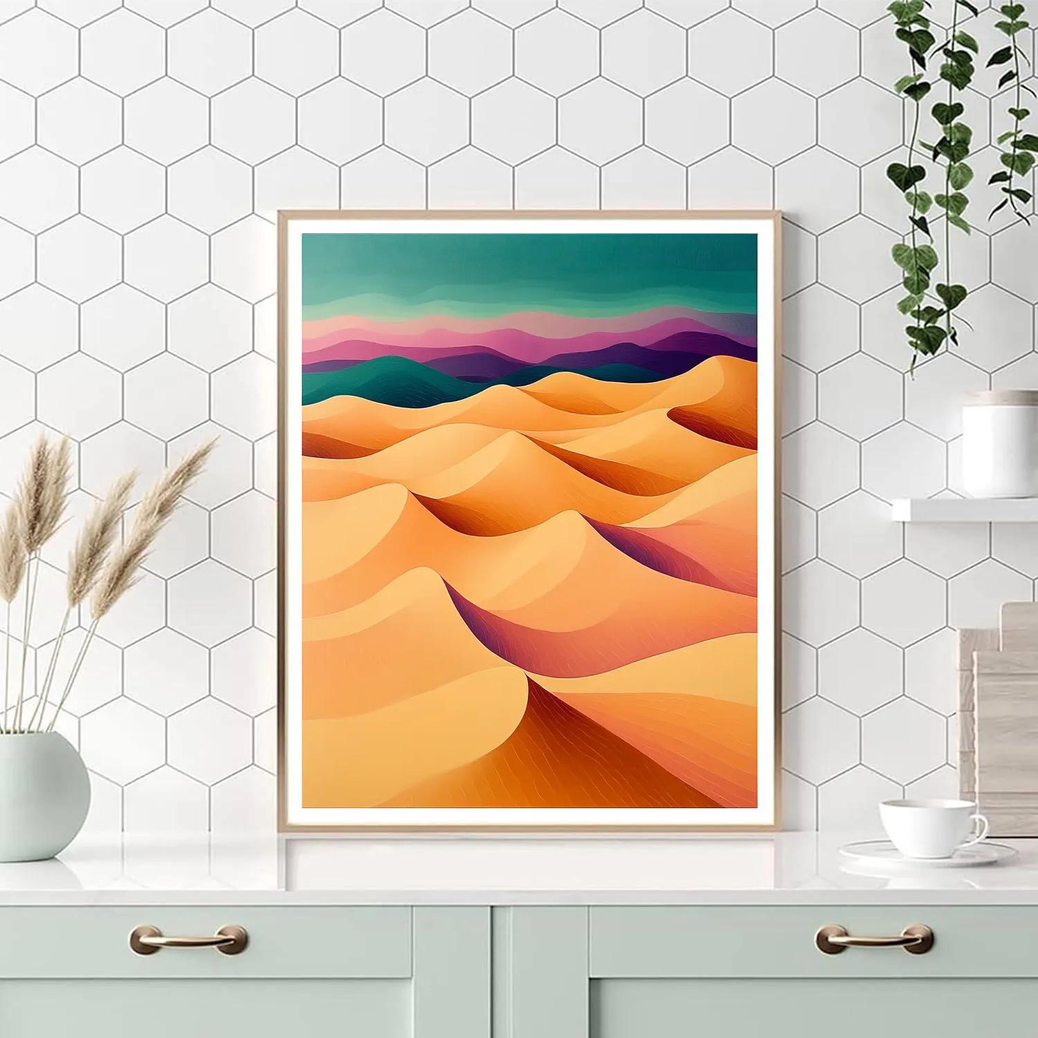 Georges Seurat Inspired Fractal Desert Mirage painting number kit
