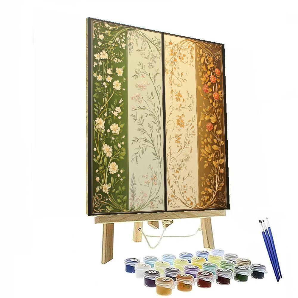 Alphonse Mucha Inspired Seasons Of The Silent Garden Number painting