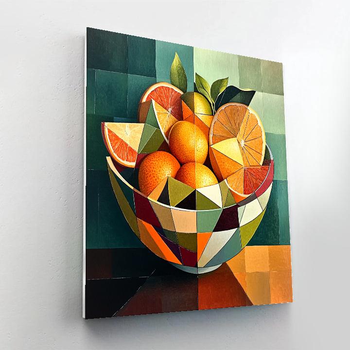 Pablo Picasso Inspired Fractured Still Life With Citrus Bowl Numbered painting kits