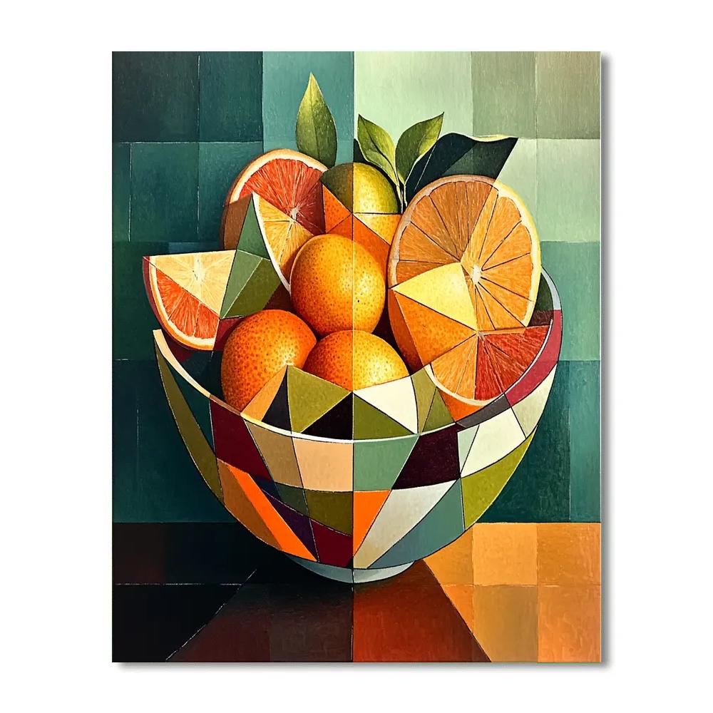 Pablo Picasso Inspired Fractured Still Life With Citrus Bowl Numbered painting kits