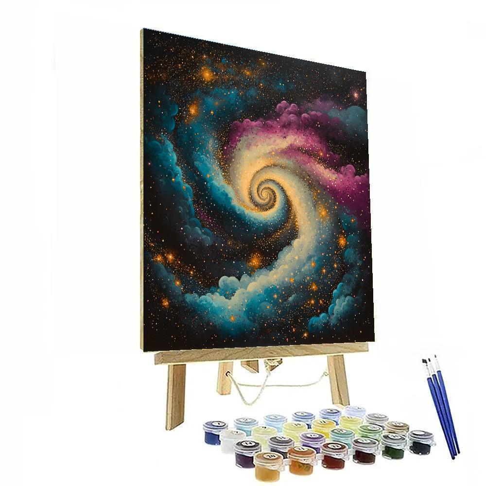 Georges Seurat Inspired Spiral Nebula Garden Painting by numbers kit