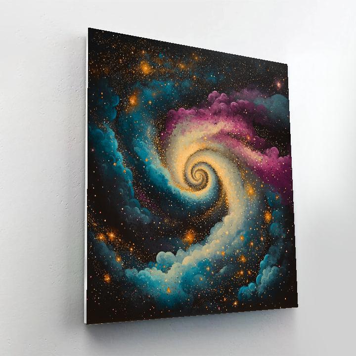Georges Seurat Inspired Spiral Nebula Garden Painting by numbers kit