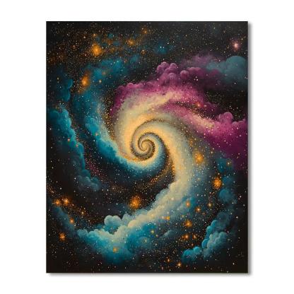 Georges Seurat Inspired Spiral Nebula Garden Painting by numbers kit
