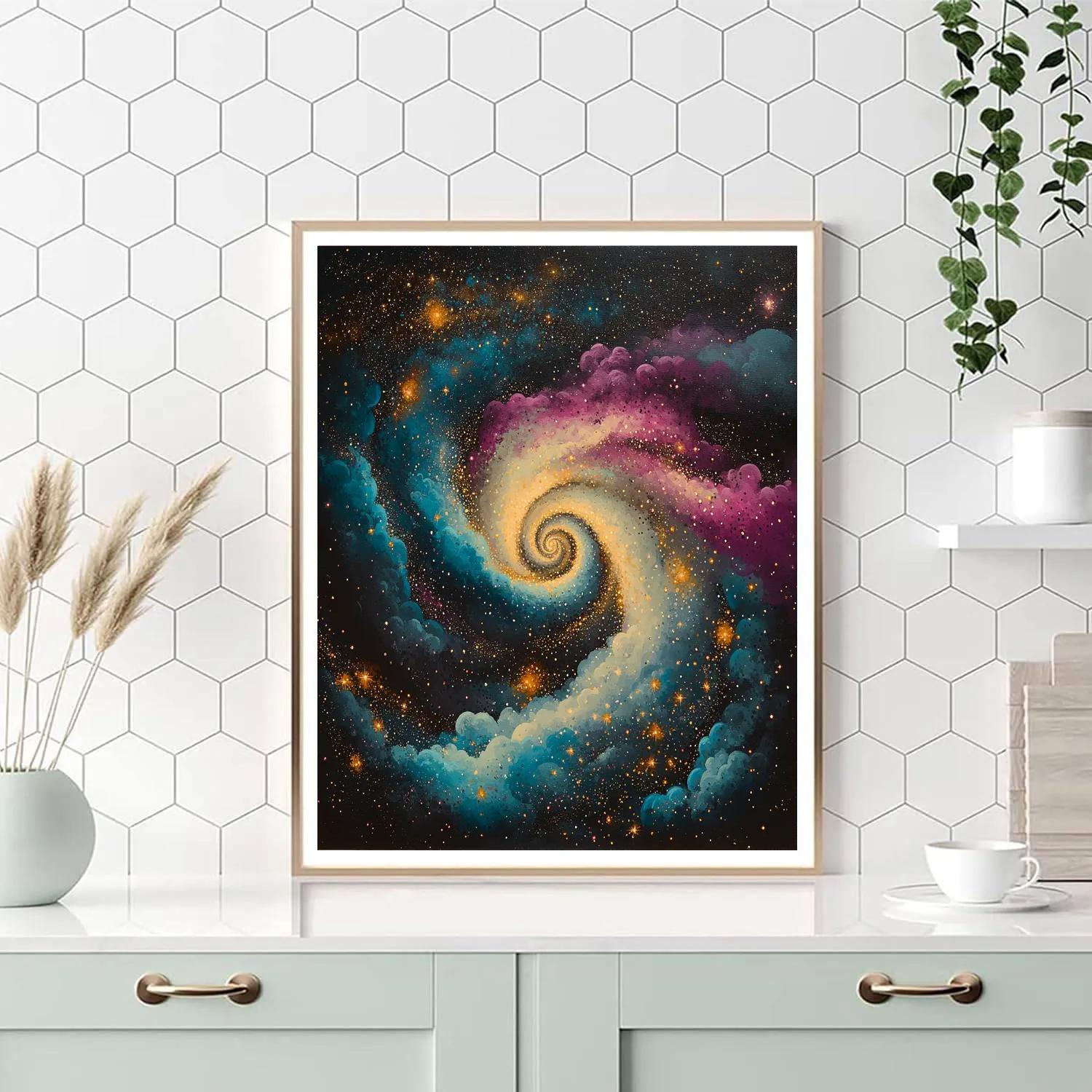 Georges Seurat Inspired Spiral Nebula Garden Painting by numbers kit