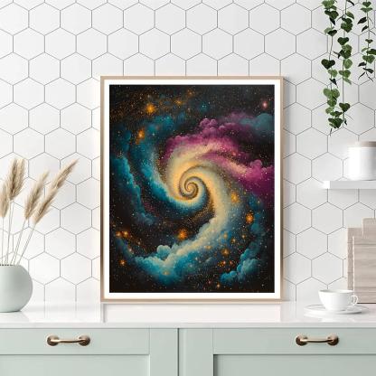 Georges Seurat Inspired Spiral Nebula Garden Painting by numbers kit