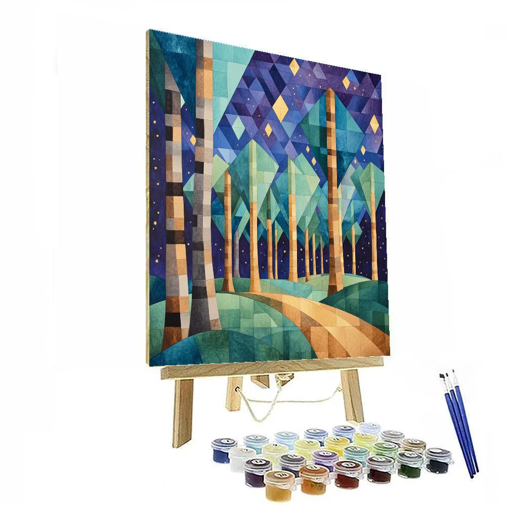 Pablo Picasso Inspired Cubist Celestial Orchard painting number kit