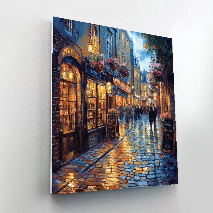 Temple Bar Quarter Night Dublin Ireland painting number kit