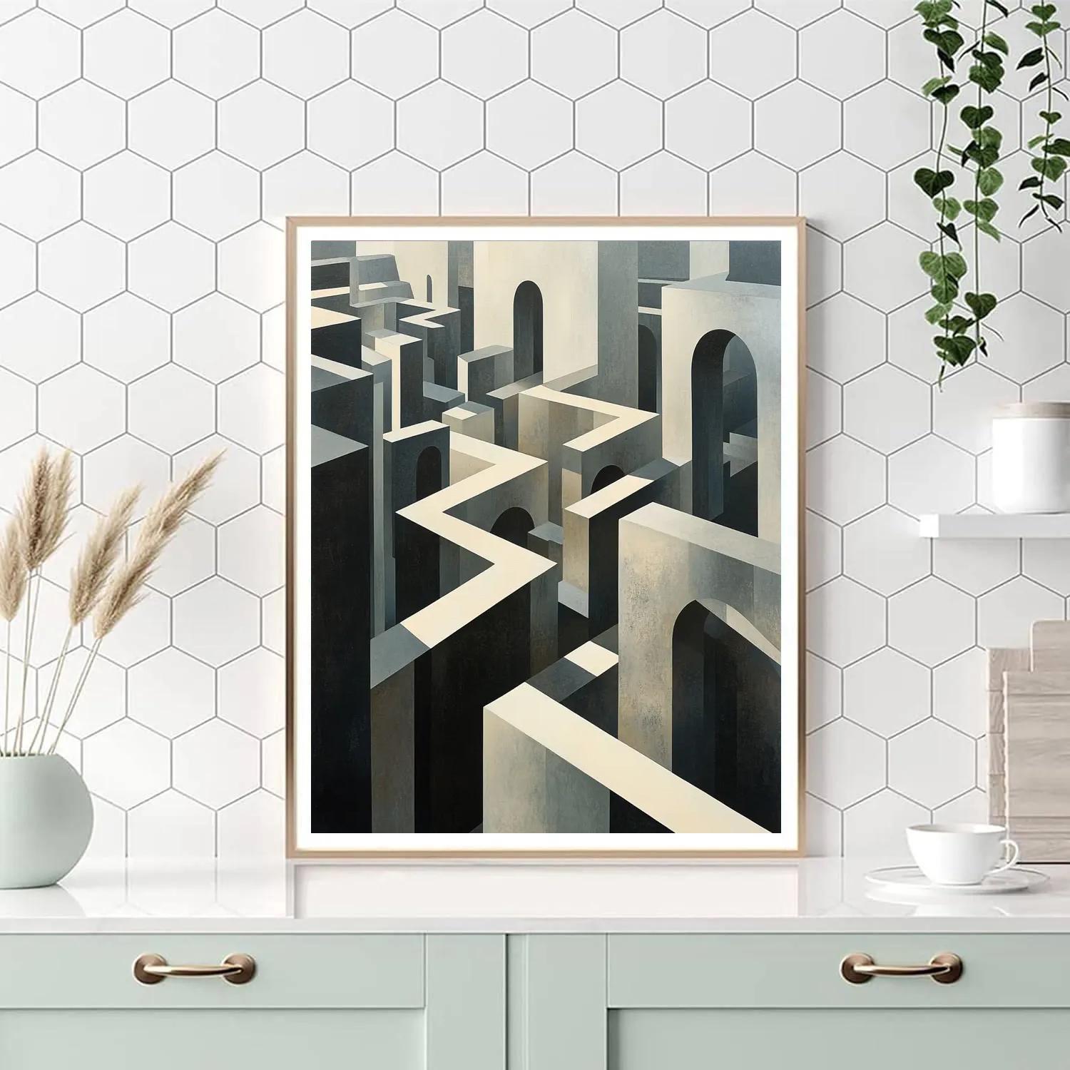 M.C. Escher Inspired Infinite Monochrome Labyrinth Paint by numbers kits