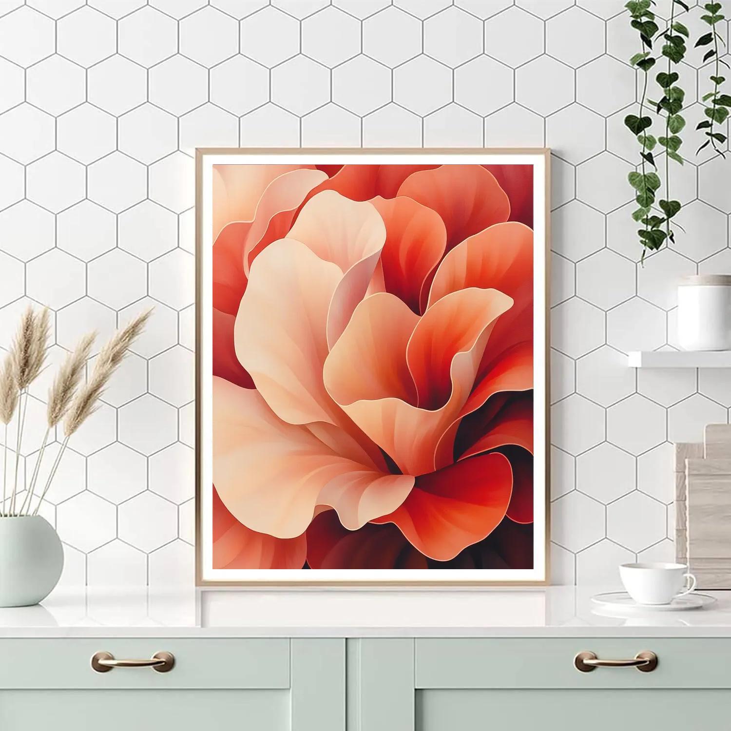 Georgia Okeeffe Inspired Crimson Canyon Petals Unfolding painting number kit