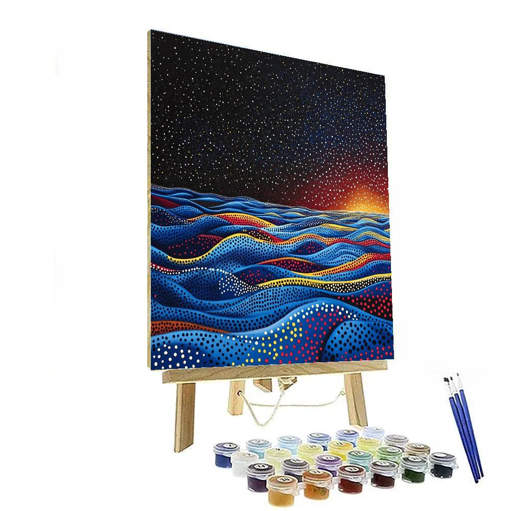 Yayoi Kusama Inspired Cosmic Tide paint by number