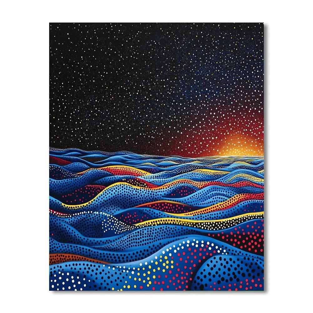 Yayoi Kusama Inspired Cosmic Tide paint by number
