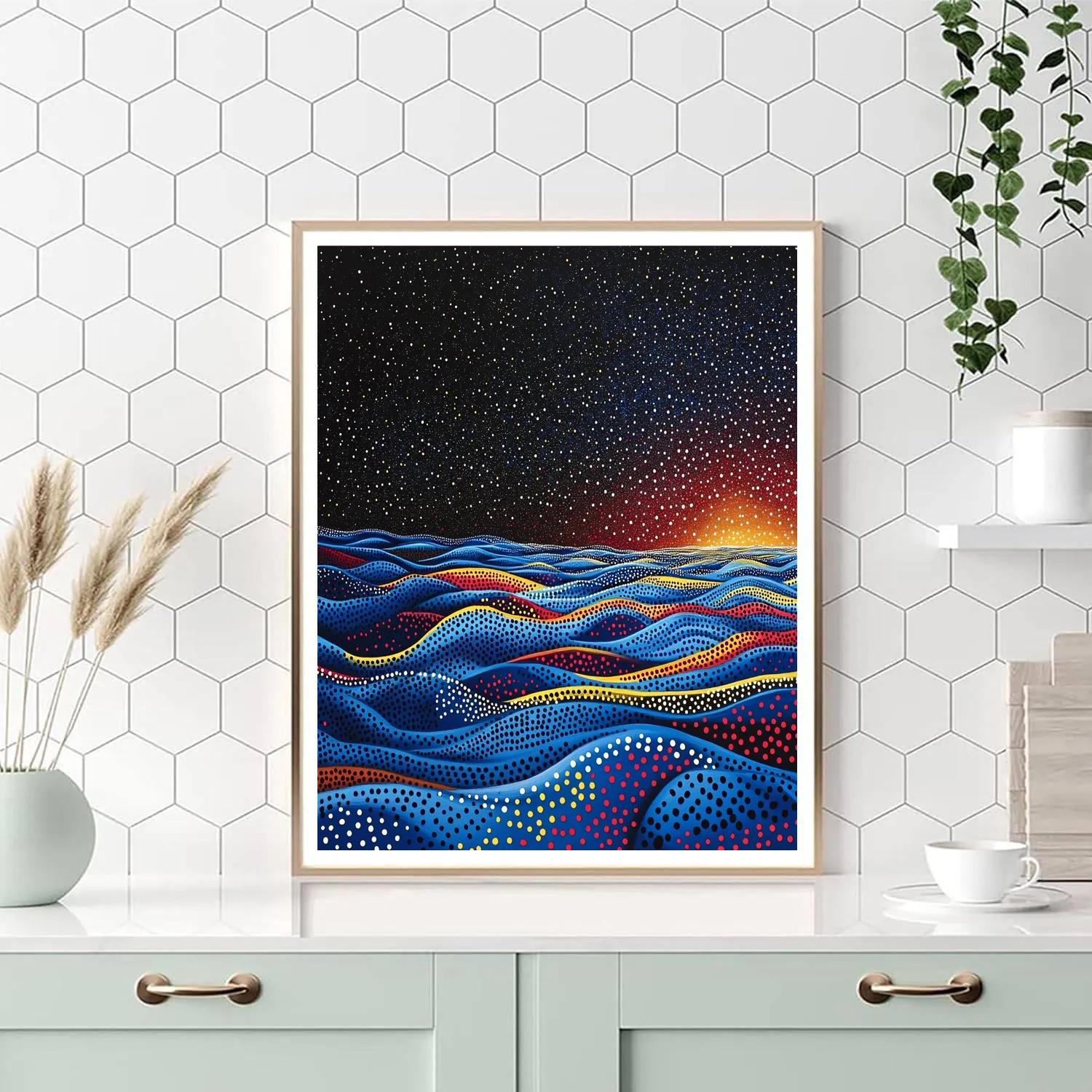 Yayoi Kusama Inspired Cosmic Tide paint by number