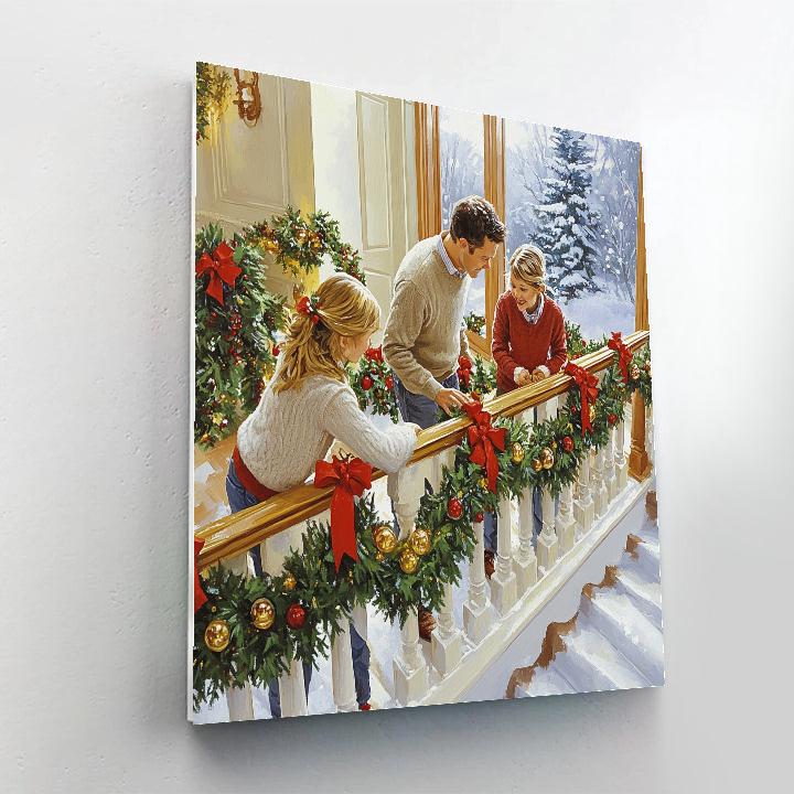 Garlands On The Staircase paint by color