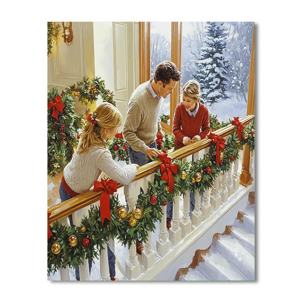 Garlands On The Staircase paint by color