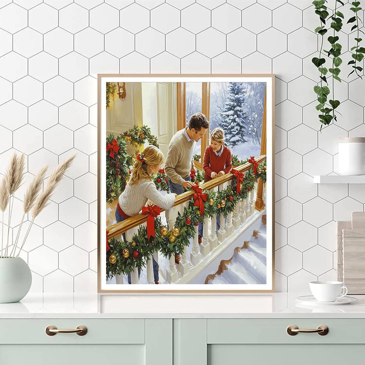 Garlands On The Staircase paint by color