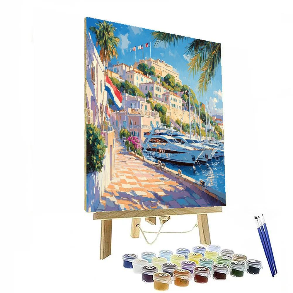 Monte Carlo Harbor Terraces Monaco paint by color