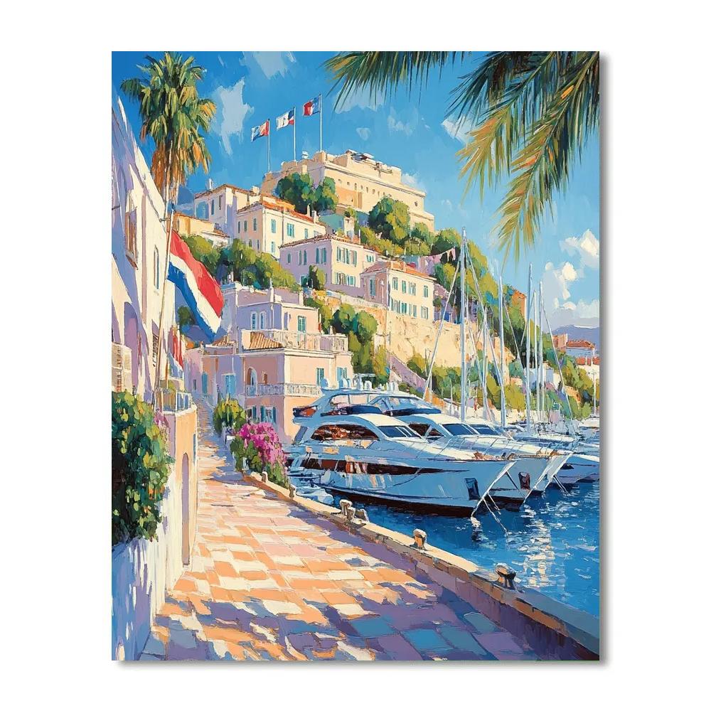 Monte Carlo Harbor Terraces Monaco paint by color