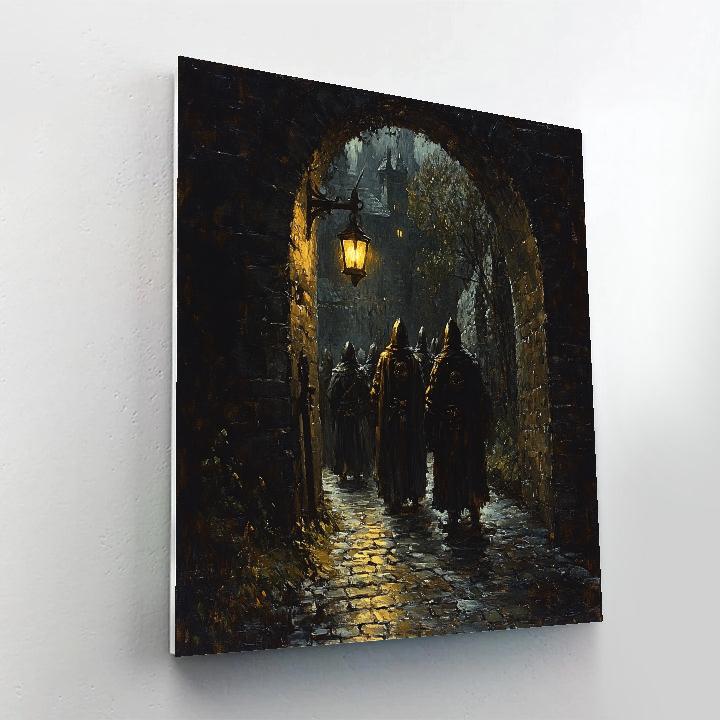 Rembrandt Inspired Night Watch Alley paint by number