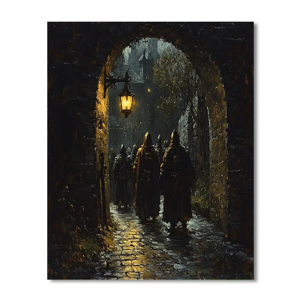 Rembrandt Inspired Night Watch Alley paint by number