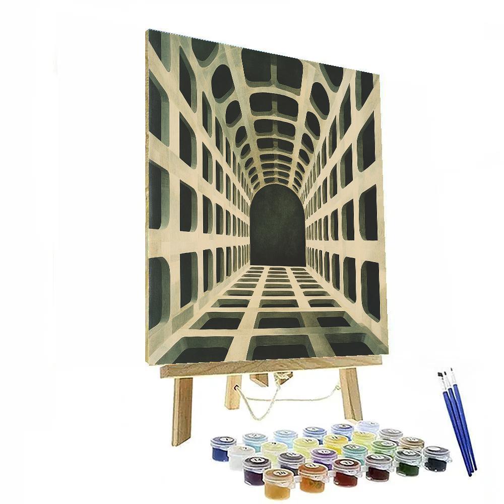 M.C. Escher Inspired Cosmic Lattice Of Dimensions paint by number