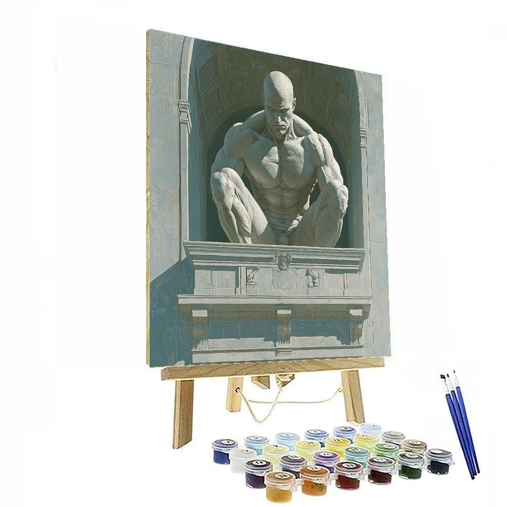 Michelangelo Inspired Atlas Warrior Paint by numbers art