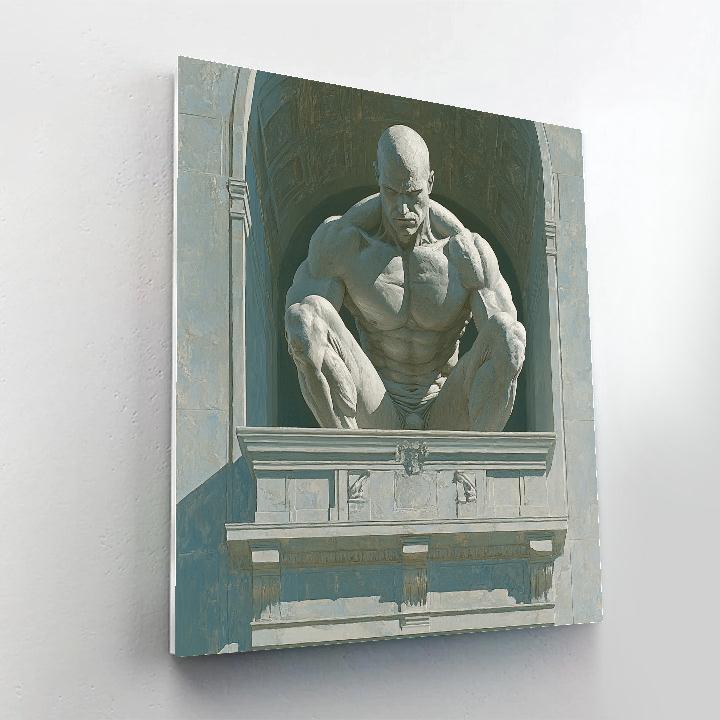 Michelangelo Inspired Atlas Warrior Paint by numbers art