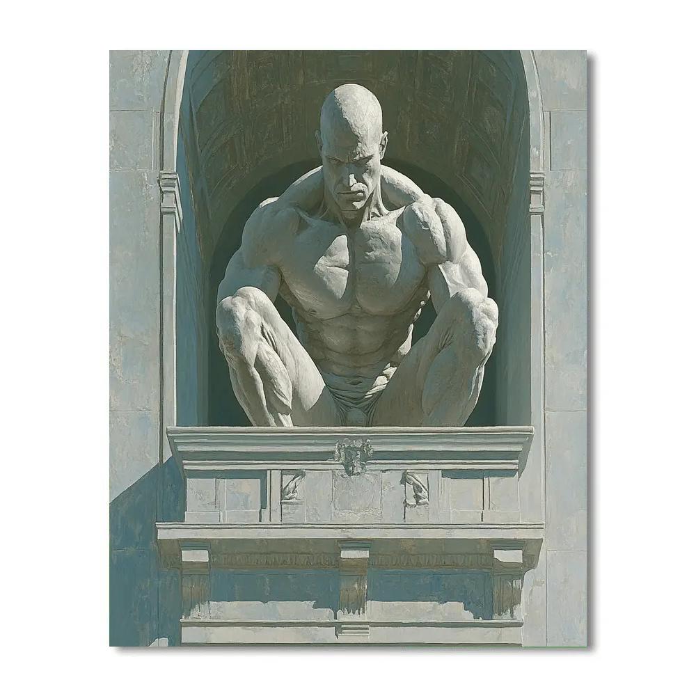 Michelangelo Inspired Atlas Warrior Paint by numbers art