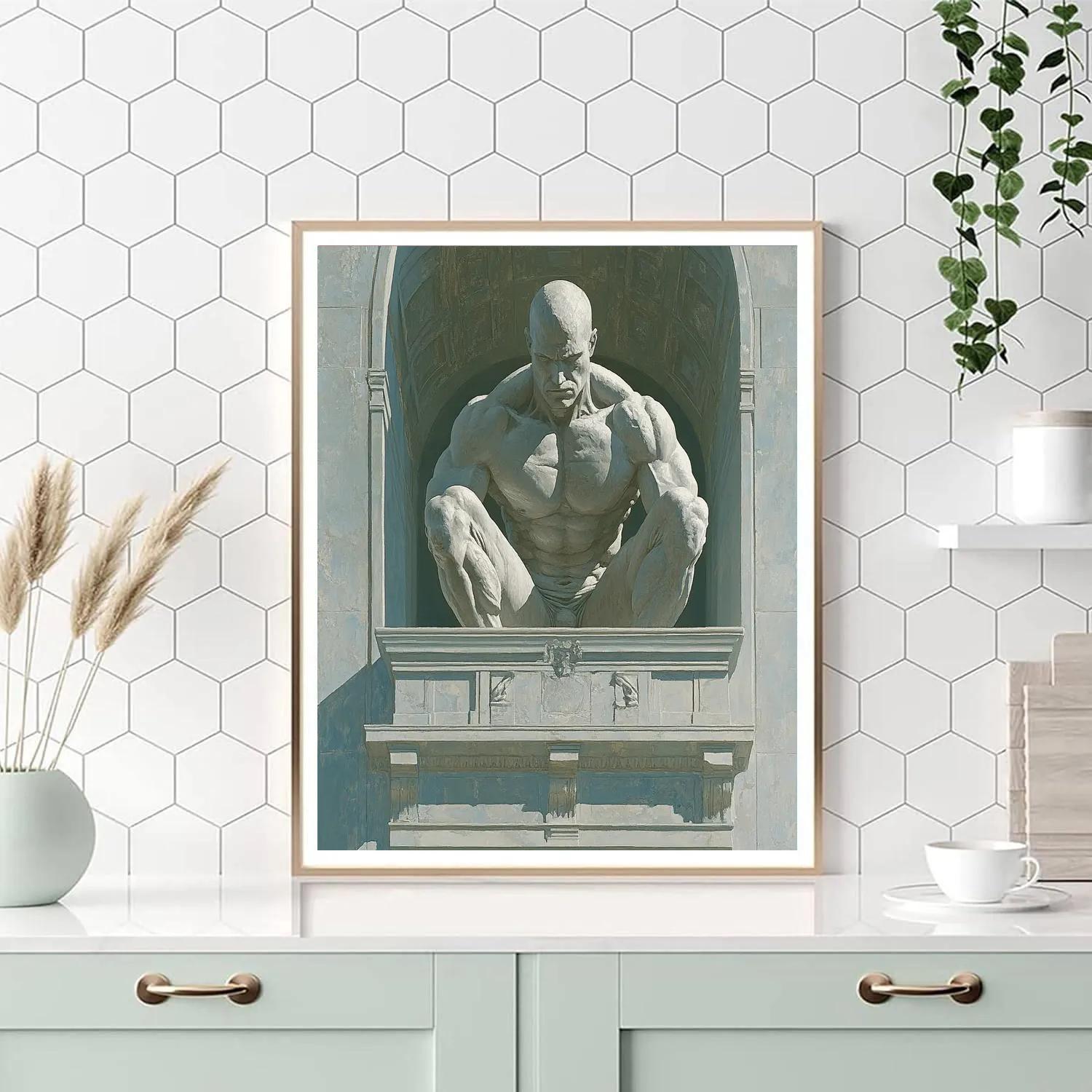 Michelangelo Inspired Atlas Warrior Paint by numbers art
