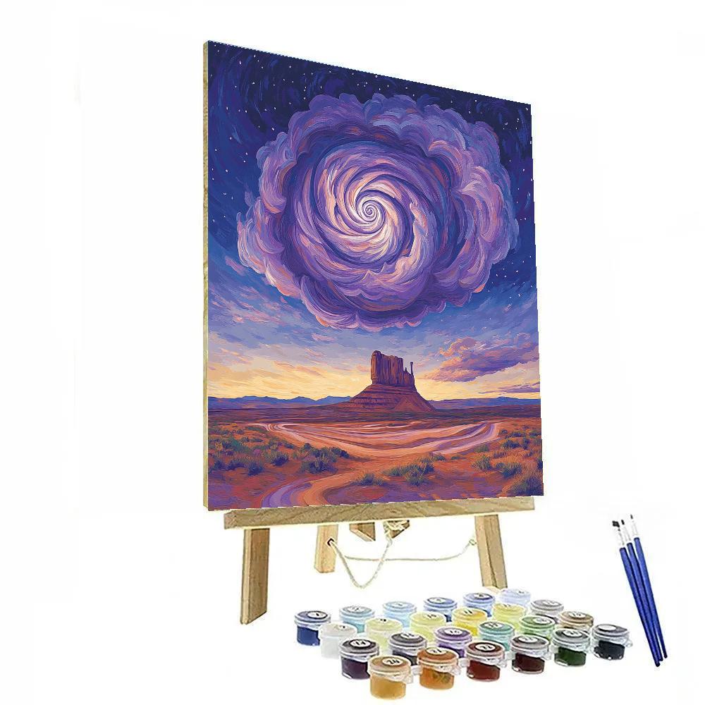 Georgia Okeeffe Inspired Violet Cloud Spiral Above Mesa Painting by numbers kit