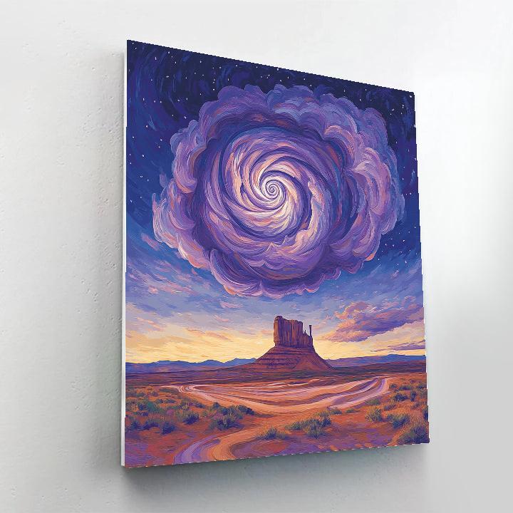 Georgia Okeeffe Inspired Violet Cloud Spiral Above Mesa Painting by numbers kit