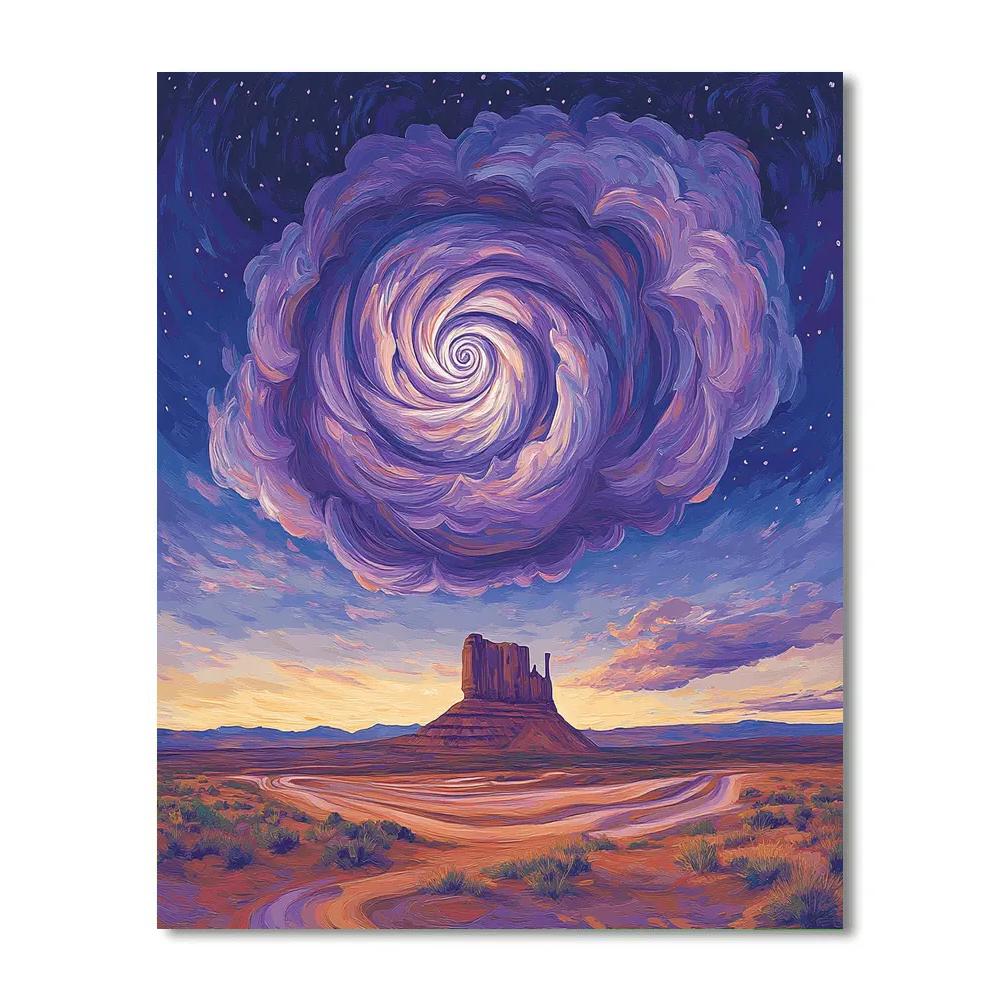 Georgia Okeeffe Inspired Violet Cloud Spiral Above Mesa Painting by numbers kit