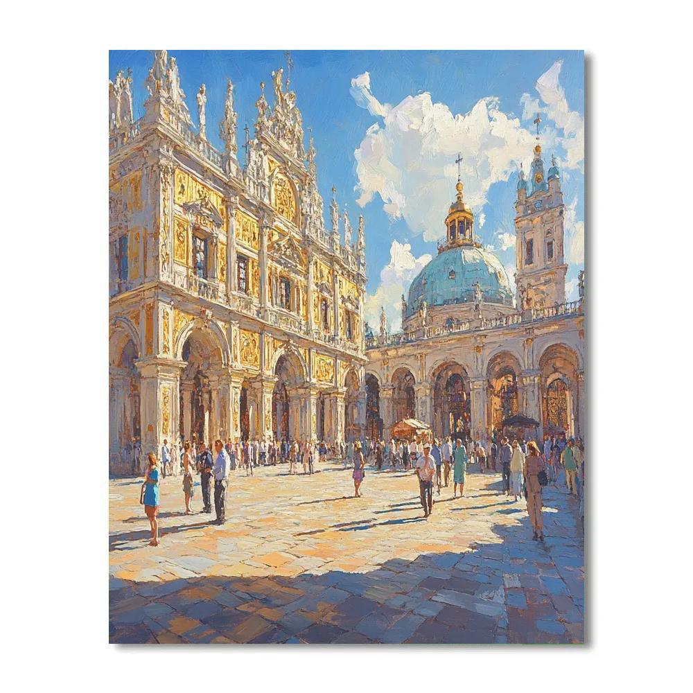 Grand Place Gilded Facades Brussels Belgium Painting by numbers kit