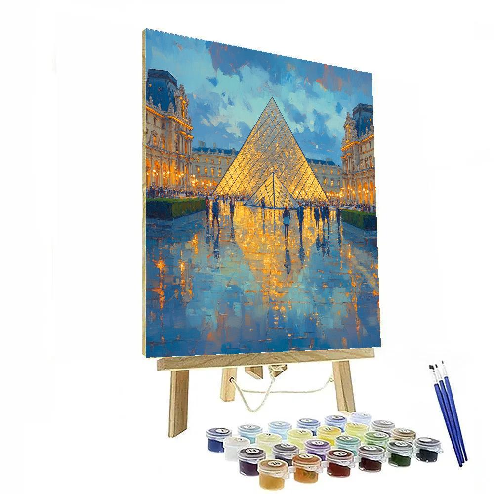 Louvre Glass Pyramid Paris France Numbered painting kits