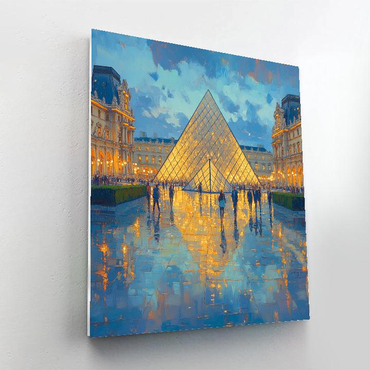 Louvre Glass Pyramid Paris France Numbered painting kits