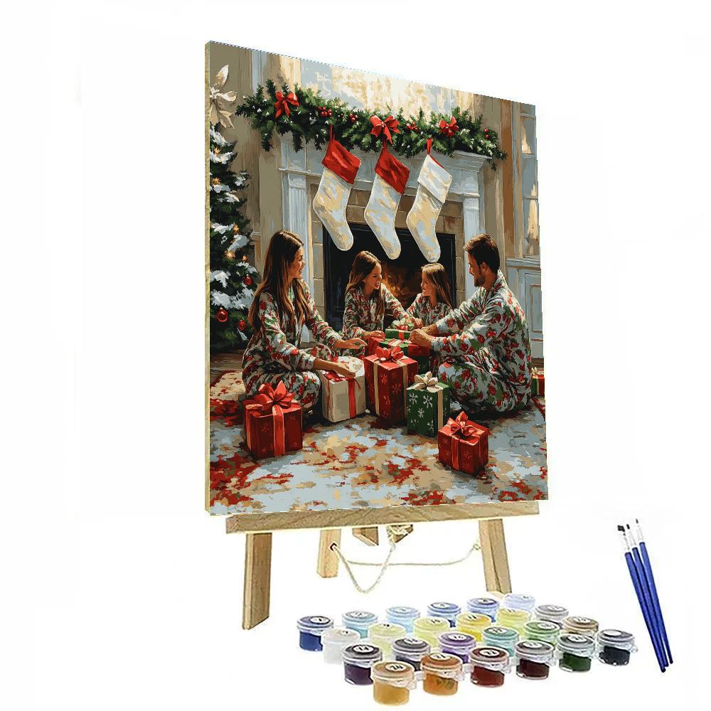 Pajama Morning Gift Circle Paint by numbers kits