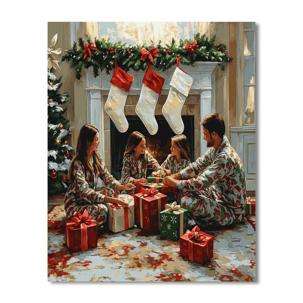Pajama Morning Gift Circle Paint by numbers kits