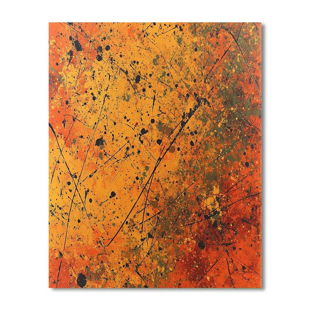 Jackson Pollock Inspired Emberfield Of Autumn Drip Energy paint by number