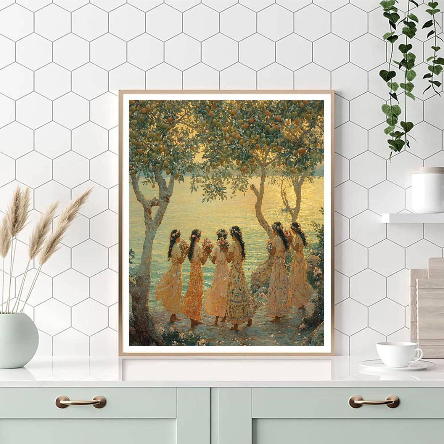 Botticelli Inspired Springtime Orchard Paint by numbers kits