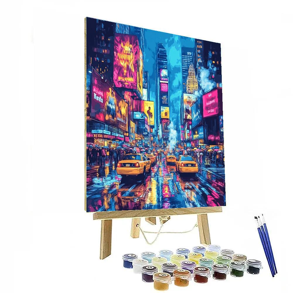 Times Square Neon Canyon New York United States paint by color