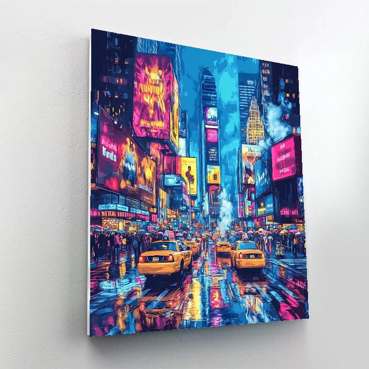 Times Square Neon Canyon New York United States paint by color