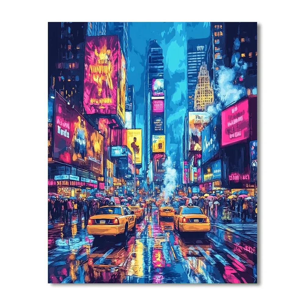 Times Square Neon Canyon New York United States paint by color